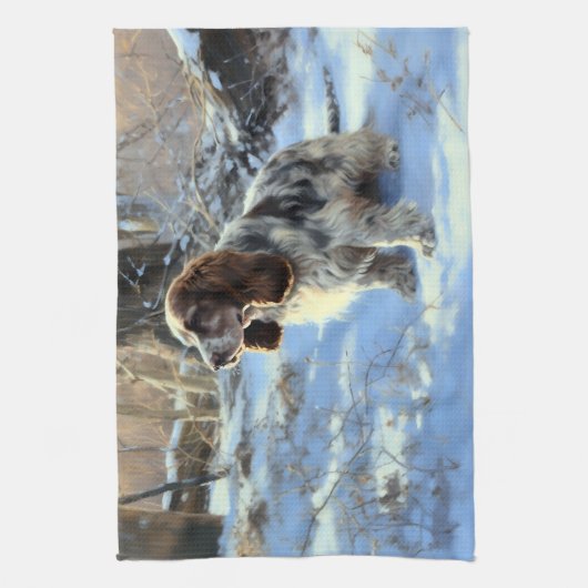 Cocker Spaniel Laat het sneeuwen Kerstmis Theedoek (Verticaal)