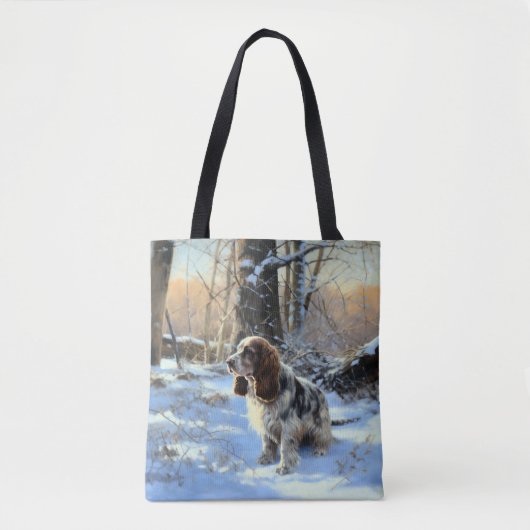 Cocker Spaniel Laat het Sneeuwen Kerstmis  Tote Bag (Voorkant)