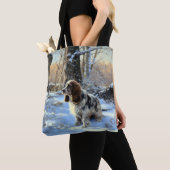 Cocker Spaniel Laat het Sneeuwen Kerstmis  Tote Bag (Dichtbij)
