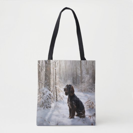 Cocker Spaniel Laat het sneeuwen Kerstmis Tote Bag (Voorkant)