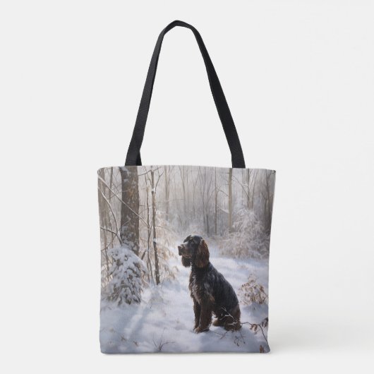 Cocker Spaniel Laat het sneeuwen Kerstmis Tote Bag (Achterkant)