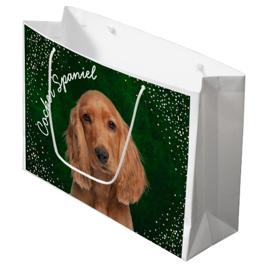 Cocker Spaniel Large Gift Bag Groot Cadeauzakje (Voorkant Gekanteld)