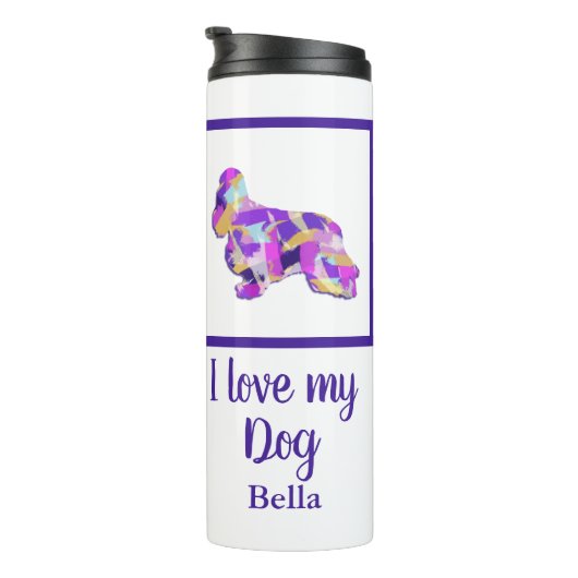 Cocker Spaniel Leuke Hond Silhouet PurplePY&B Thermosbeker (Geroteerd rechts)