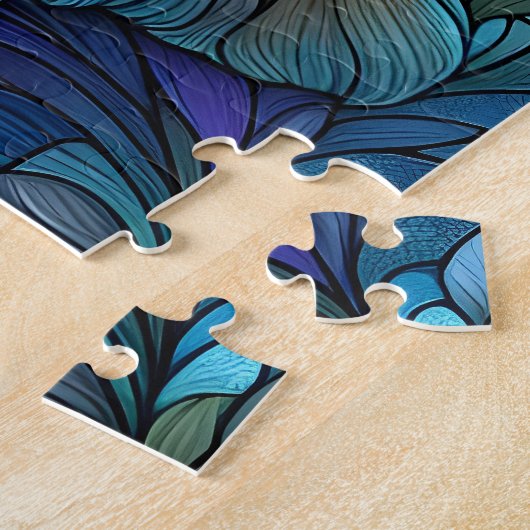 Cocker spaniel levendige kleuren Glas in lood art Legpuzzel (Zijkant)