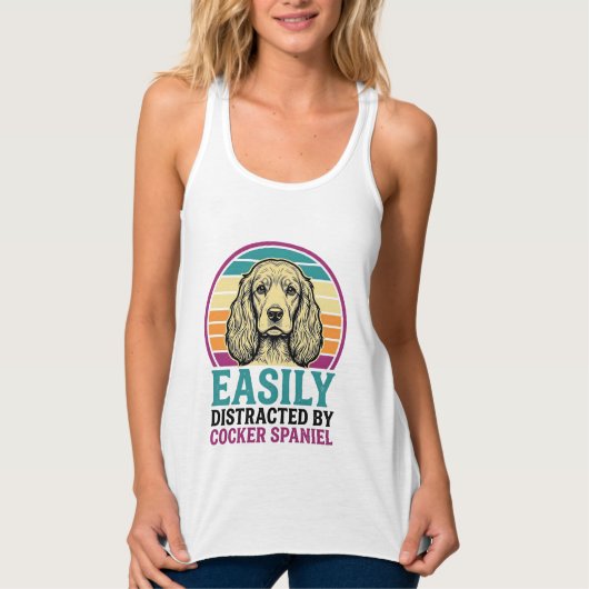 Cocker Spaniel Licht Afleidbaar Vintage Hond Shirt (Voorkant)