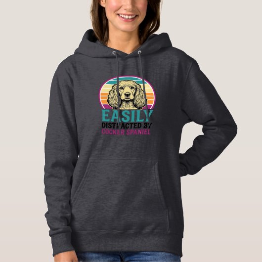 Cocker Spaniel Licht Afleidbaar Vintage Hond Shirt (Voorkant)