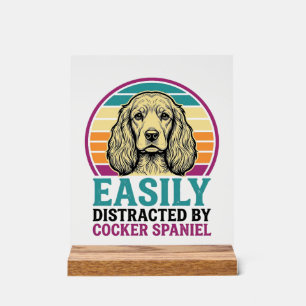 Cocker Spaniel Licht Afleidbaar Vintage Hond Shirt Acryl Bord