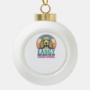 Cocker Spaniel Licht Afleidbaar Vintage Hond Shirt Keramische Bal Ornament