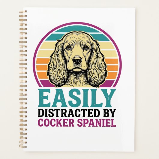 Cocker Spaniel Licht Afleidbaar Vintage Hond Shirt Planner (Voorkant)