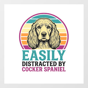Cocker Spaniel Licht Afleidbaar Vintage Hond Shirt Raamsticker