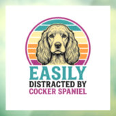 Cocker Spaniel Licht Afleidbaar Vintage Hond Shirt Raamsticker (Vel 3)