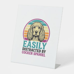 Cocker Spaniel Licht Afleidbaar Vintage Hond Shirt Reclamebord Met Voetstuk