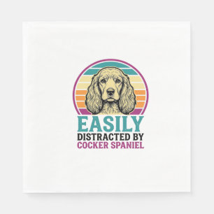 Cocker Spaniel Licht Afleidbaar Vintage Hond Shirt Servet