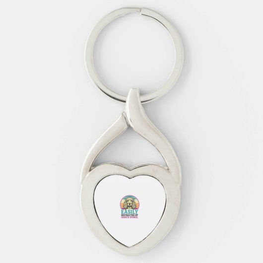 Cocker Spaniel Licht Afleidbaar Vintage Hond Shirt Sleutelhanger (Voorkant)