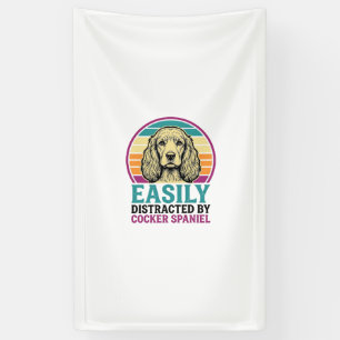 Cocker Spaniel Licht Afleidbaar Vintage Hond Shirt Spandoek