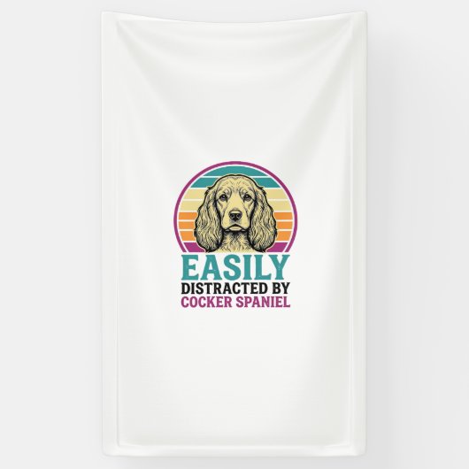 Cocker Spaniel Licht Afleidbaar Vintage Hond Shirt Spandoek (Verticaal)