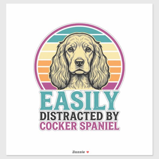 Cocker Spaniel Licht Afleidbaar Vintage Hond Shirt Sticker (Vel)