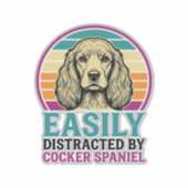 Cocker Spaniel Licht Afleidbaar Vintage Hond Shirt Sticker (Voorkant)