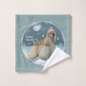 Cocker Spaniel Liefhebbers Kerstmis Bad Handdoek (Wasdoekje)