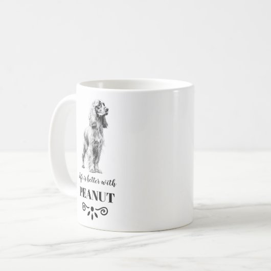 Cocker Spaniel Life is beter met Custom Dog Name Koffiemok (Voorkant links)