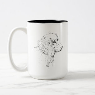 Cocker Spaniel – Lijn Kunstschets Hond Koffiemok Tweekleurige Koffiemok