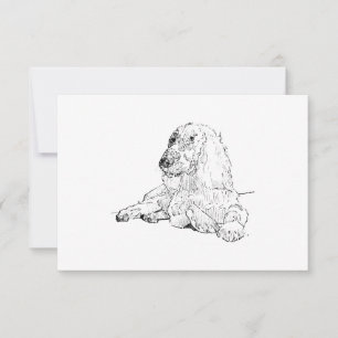 Cocker Spaniel Lijntekening Kunst Hond  Bedankkaart