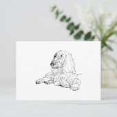 Cocker Spaniel Lijntekening Kunst Hond  Bedankkaart (Staand voorkant)