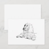 Cocker Spaniel Lijntekening Kunst Hond  Bedankkaart (Voorkant / Achterkant)