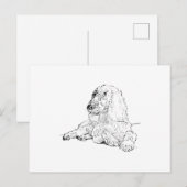 Cocker Spaniel Lijntekening Kunst Hond Briefkaart (Voorkant / Achterkant)