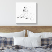 Cocker Spaniel Lijntekening Kunst Hond  Canvas Afdruk (Insitu (Slaapkamer))
