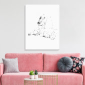 Cocker Spaniel Lijntekening Kunst Hond Canvas Afdruk (Insitu (Woonkamer))