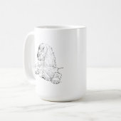 Cocker Spaniel Lijntekening Kunst Hond Koffiemok (Voorkant links)