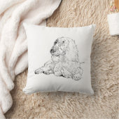 Cocker Spaniel Lijntekening Kunst Hond Kussen (Deken)