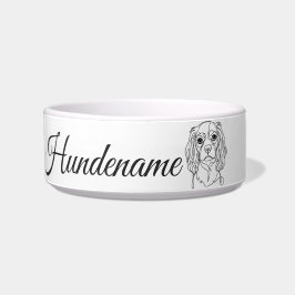 Cocker Spaniel Line Art personalized bowl Voerbakje