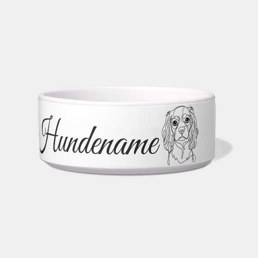 Cocker Spaniel Line Art personalized bowl Voerbakje (Voorkant)