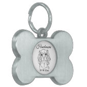 Cocker Spaniel Line Art Personalized Tag Huisdieren Naamplaatje (Voorkant Links)