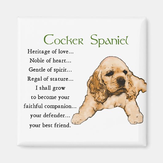 Cocker Spaniel Lovers Gifts Magneet (Voorkant)