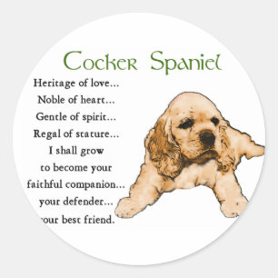 Cocker Spaniel Lovers Gifts Ronde Sticker