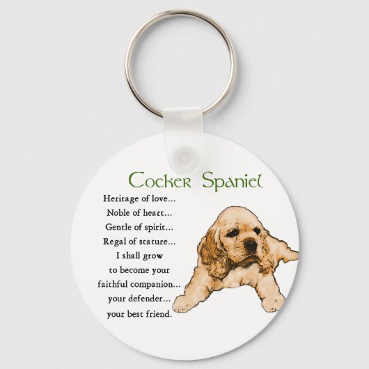 Cocker Spaniel Lovers Gifts Sleutelhanger (Voorkant)