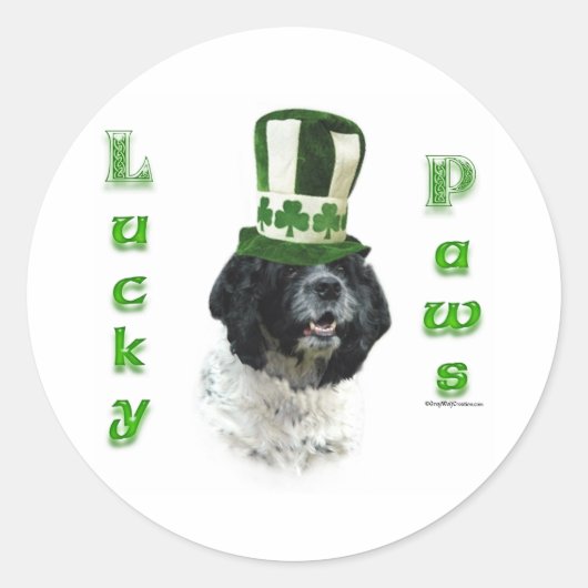 Cocker Spaniel Lucky Paws Ronde Sticker (Voorkant)