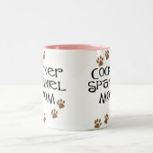Cocker Spaniel Mam voor Dog Moms Tweekleurige Koffiemok (Center)