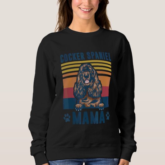 Cocker Spaniel Mama Retro Dog Mam 1 Trui (Voorkant)
