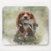 Cocker Spaniel met grijze patrijs Muismat (Voorkant)