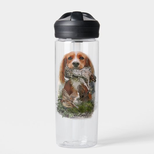 Cocker Spaniel met grijze patrijs Waterfles (Voorkant)