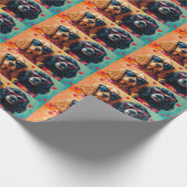 Cocker Spaniel met hart Rozen Valentijnsdag Cadeaupapier (Hoek)