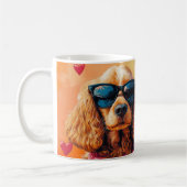 Cocker Spaniel Met Hartrozen Valentijnsdag Koffiemok (Links)