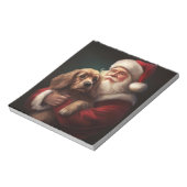 Cocker Spaniel met Kerstman Feestelijke Kerstmis Notitieblok (Linkerzijde)