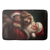 Cocker Spaniel met Kerstman Festive Kerstmis Badmat (Voorkant)