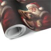 Cocker Spaniel met Kerstman Festive Kerstmis Cadeaupapier (Rol Hoek)