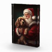 Cocker Spaniel met Kerstman Festive Kerstmis Fotoblokken (Rechts)